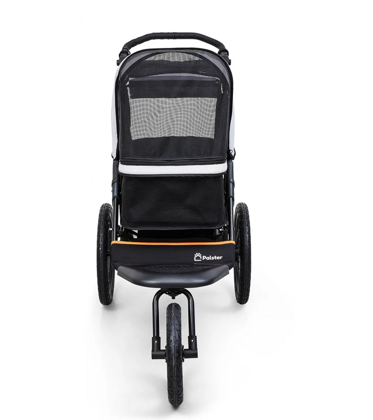Palster Explorer All-Terrain Pet Stroller – Durable Dog & Cat Pram with Rain Cover (Black & Mist Silver)