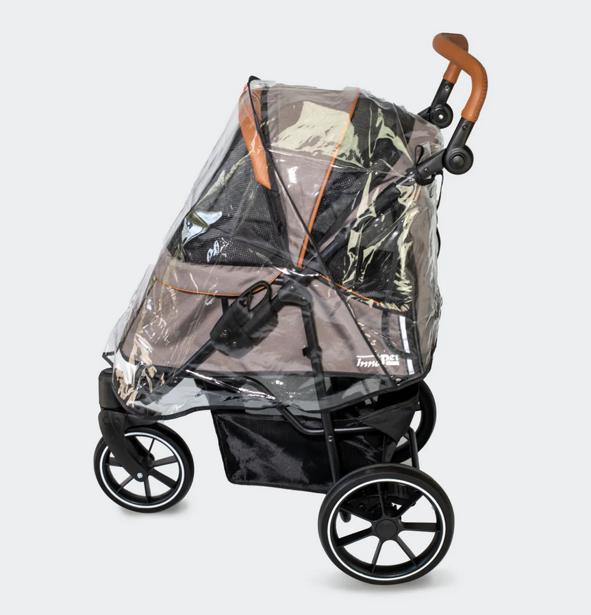 Innopet Premium Cozy Dog Stroller – Luxury Pet Pram with Free Rain Cover (Beige)