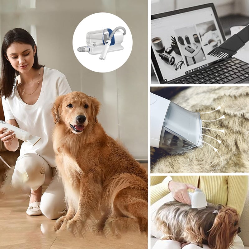 Pet Grooming Vacuum Kit – Quiet Suction with 5 Attachments, 2.3L Dust Bin for Dogs & Cats