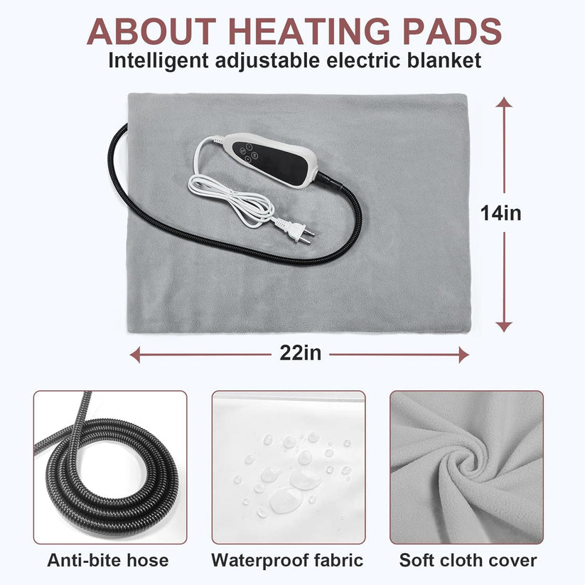 Waterproof Dog Heating Pad (28x18in) – Smart Thermostat & Paw Print Design for Puppies, Whelping & Older Dogs