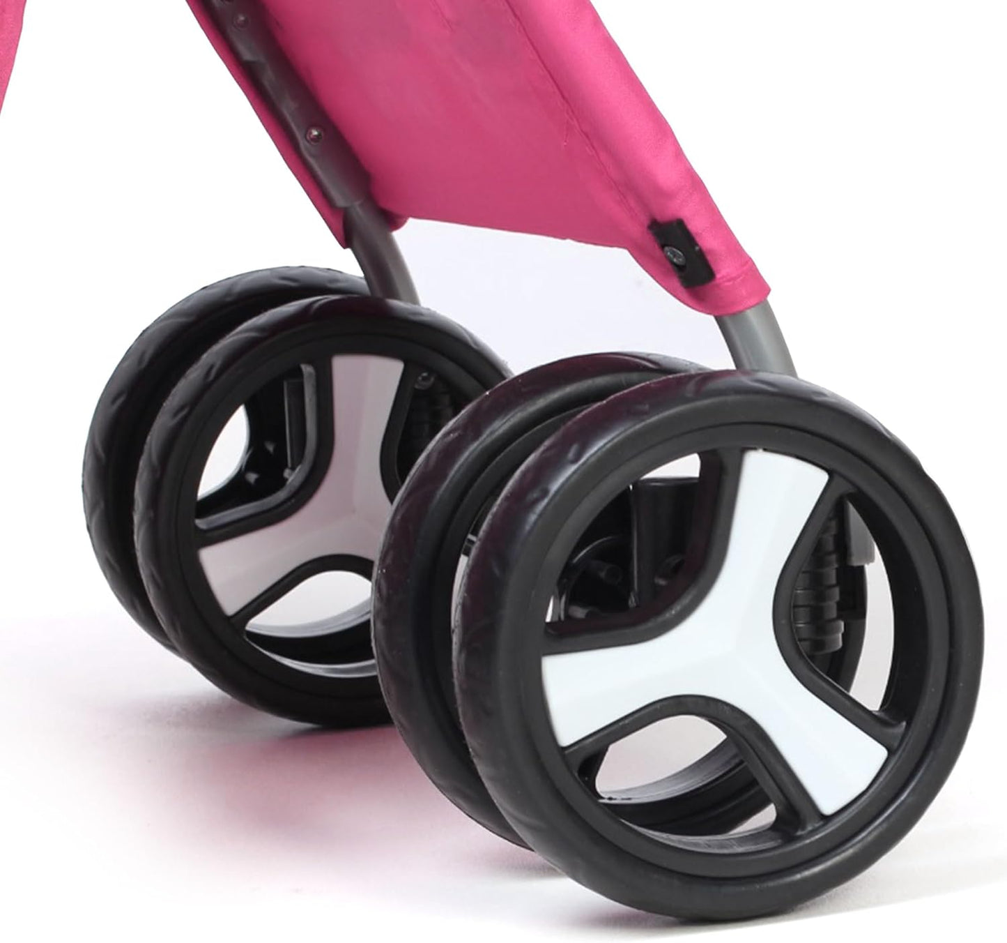 Foldable Pet Stroller with Rain Cover – Compact Dog & Cat Pram, Storage Basket & Cup Holder (Pink)
