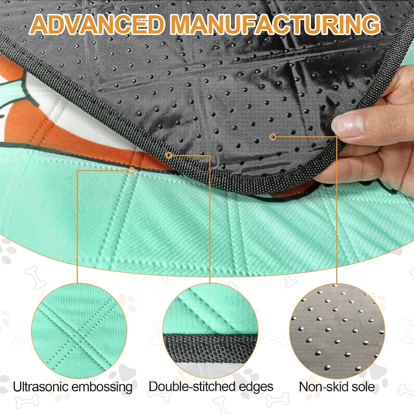 4-Pack Washable Dog Pee Pads (35x22in) – Reusable, Leak-Resistant Puppy Training Mats with Non-Slip Base (Blue)