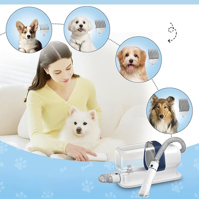 Pet Grooming Vacuum Kit – Quiet Suction with 5 Attachments, 2.3L Dust Bin for Dogs & Cats
