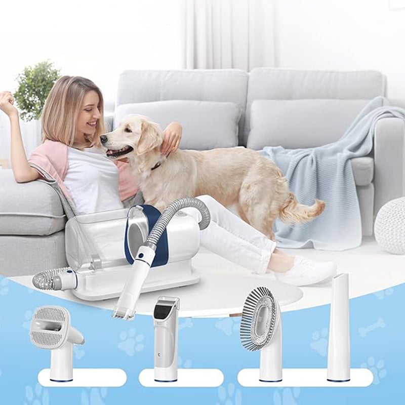 Pet Grooming Vacuum Kit – Quiet Suction with 5 Attachments, 2.3L Dust Bin for Dogs & Cats
